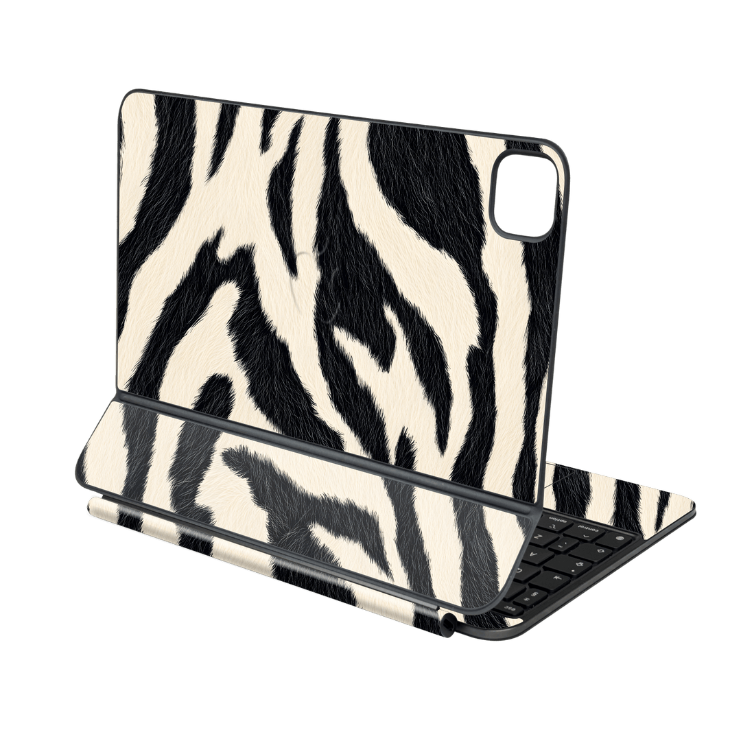 Magic Keyboard for iPad PRO 13” (M4, 2024) Print Printed Custom SIGNATURE Zebré Royale Zebra Print Skin Wrap Sticker Decal Cover Protector by QSKINZ | QSKINZ.COM