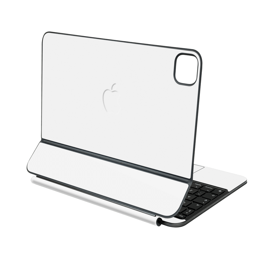 Magic Keyboard for iPad Pro 11” (M4, 2024) Soft-Touch Matte StealthMatte Polar White Skin Wrap Sticker Decal Cover Protector by QSKINZ | qskinz.com