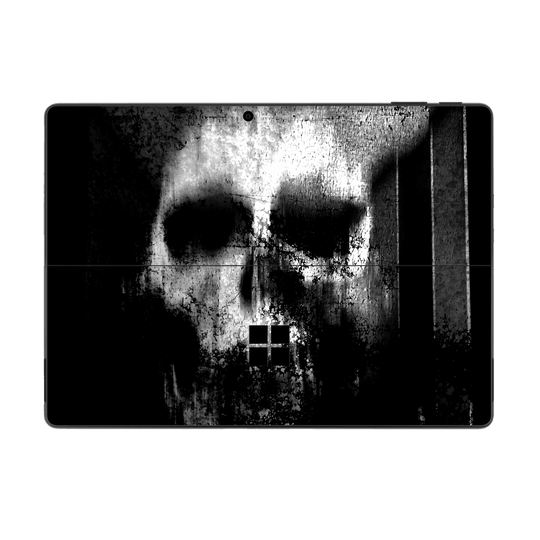 Microsoft Surface Pro 10 Print Printed Custom SIGNATURE Horror Black & White SKULL Skin, Wrap, Decal, Protector, Cover by QSKINZ | qskinz.com
