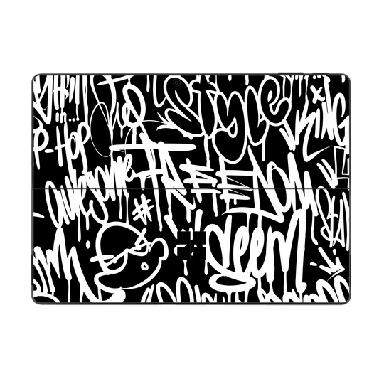 Microsoft Surface Pro 10 Print Printed Custom SIGNATURE Monochrome Black and WhiteGraffiti Skin Wrap Sticker Decal Cover Protector by QSKINZ | qskinz.com