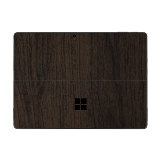Microsoft Surface Pro 11 Premium Wood Wooden Dark Walnut Matte Textured Skin Wrap Sticker Decal Cover Protector by QSKINZ | qskinz.com