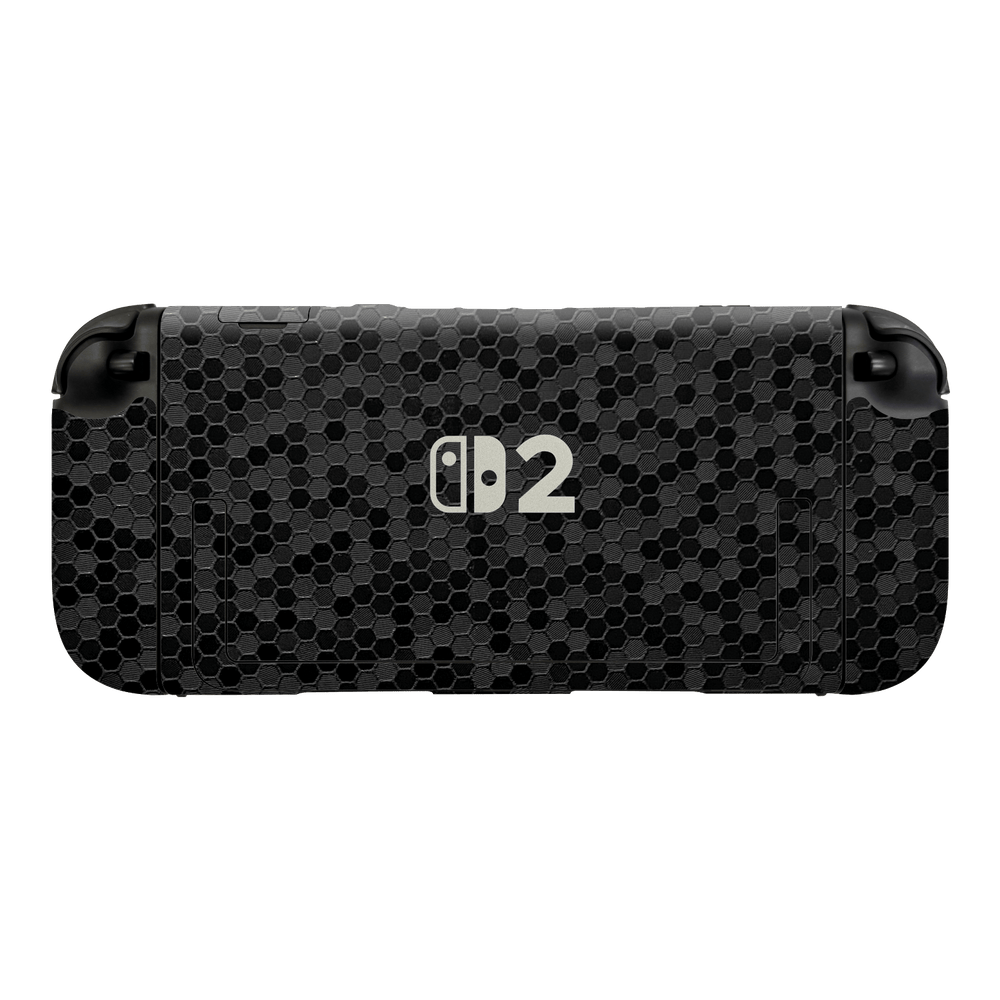 Nintendo Switch 2 Console Luxuria Black Honeycomb 3D Textured Skin Wrap Sticker Decal Cover Protector by QSKINZ | qskinz.com