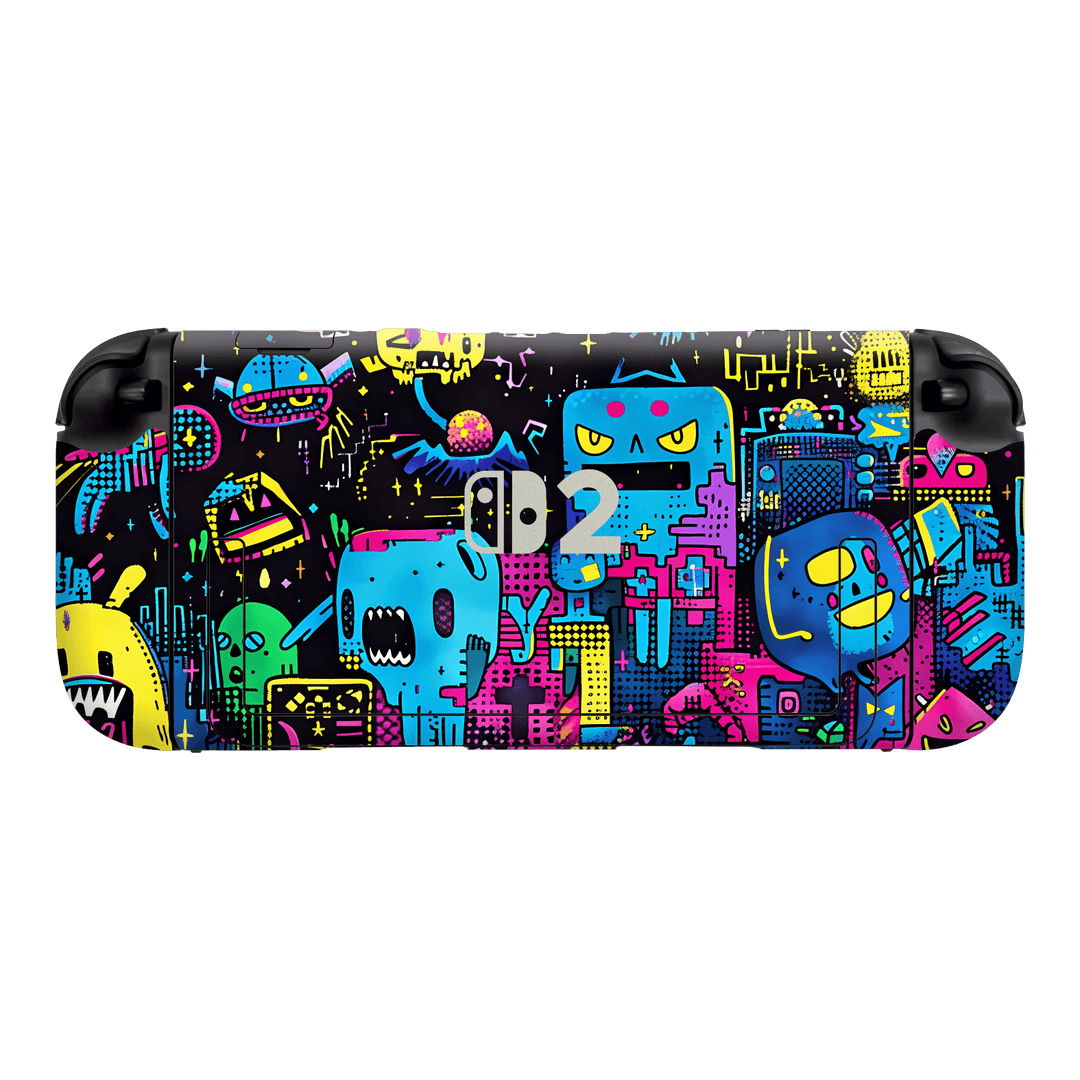 Nintendo Switch 2 Console Print Printed Custom SIGNATURE Arcade Rave Gaming Gamer Pixel Skin Wrap Sticker Decal Cover Protector by QSKINZ | QSKINZ.COM