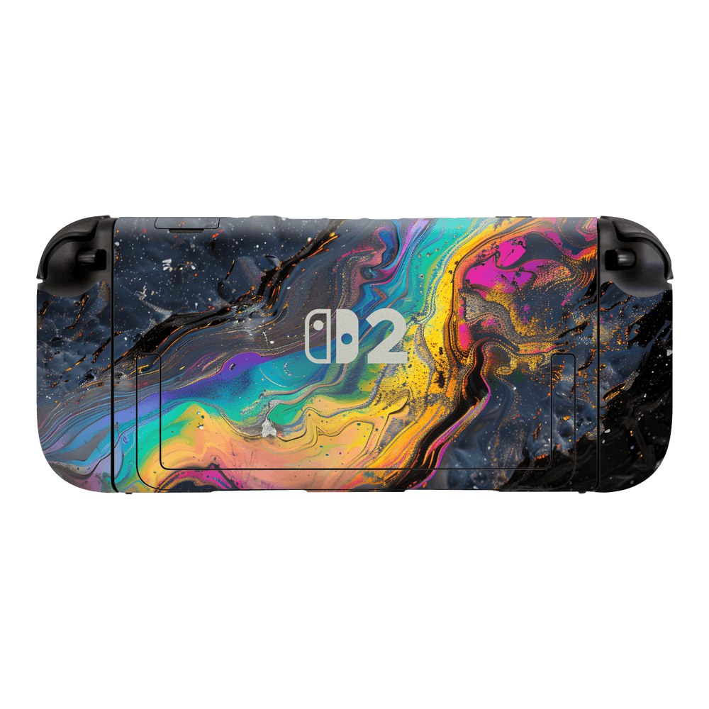 Nintendo Switch 2 Console Print Printed Custom SIGNATURE Aurora Auroria Stone Marble Rainbow Skin Wrap Sticker Decal Cover Protector by QSKINZ | QSKINZ.COM