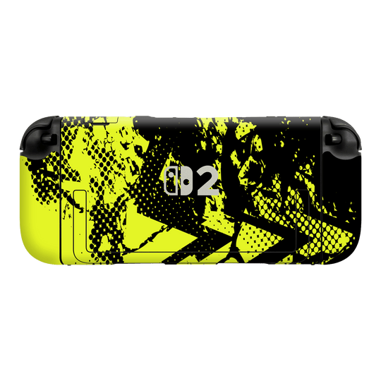 Nintendo Switch 2 Console Print Printed Custom SIGNATURE Grunge Yellow Green Trace Skin Wrap Sticker Decal Cover Protector by QSKINZ | QSKINZ.COM