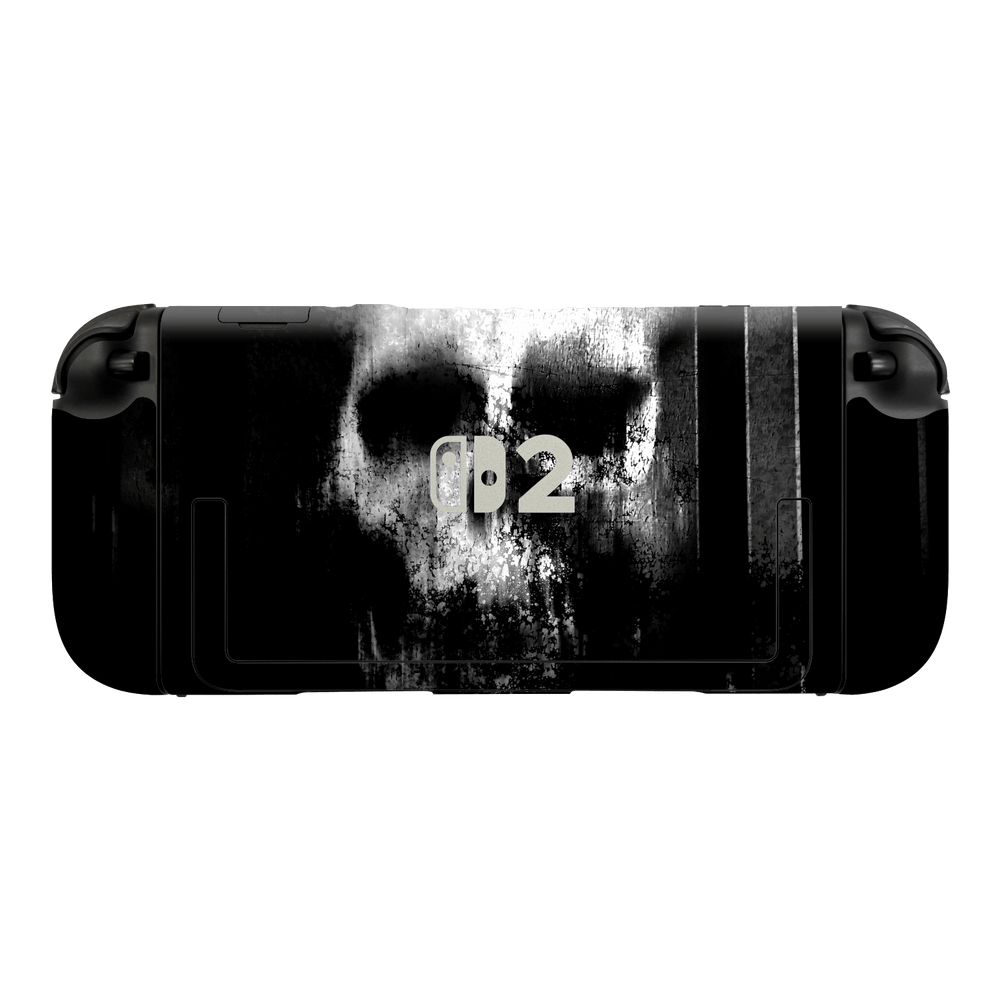 Nintendo Switch 2 Console Print Printed Custom SIGNATURE Horror Black & White SKULL Skin, Wrap, Decal, Protector, Cover by QSKINZ | qskinz.com