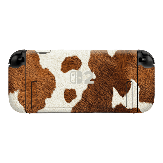 Nintendo Switch 2 Console Print Printed Custom SIGNATURE MOO Cow Print Cowhide Skin Wrap Sticker Decal Cover Protector by QSKINZ | QSKINZ.COM