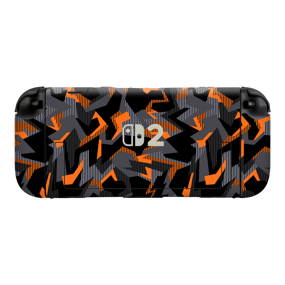 Nintendo Switch 2 Console Print Printed Custom SIGNATURE Sharp-Edged Orange Camo Camouflage Skin Wrap Sticker Decal Cover Protector by QSKINZ | qskinz.com