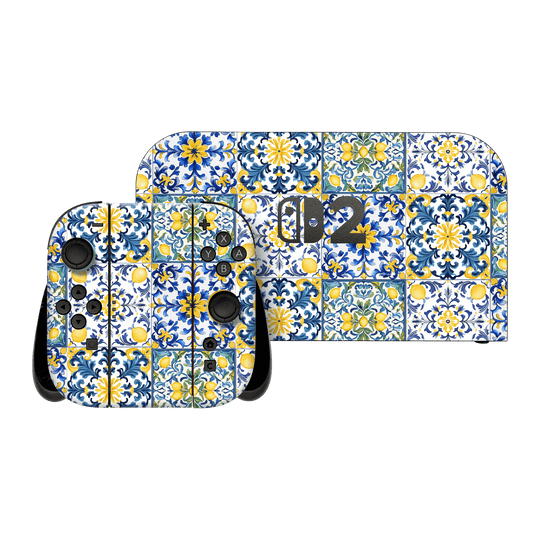 Nintendo Switch 2 Custom Printed SIGNATURE “Tile d’Amalfi Coast” Ceramic Skin Wrap Sticker Decal Cover Protector by QSKINZ | QSKINZ.COM