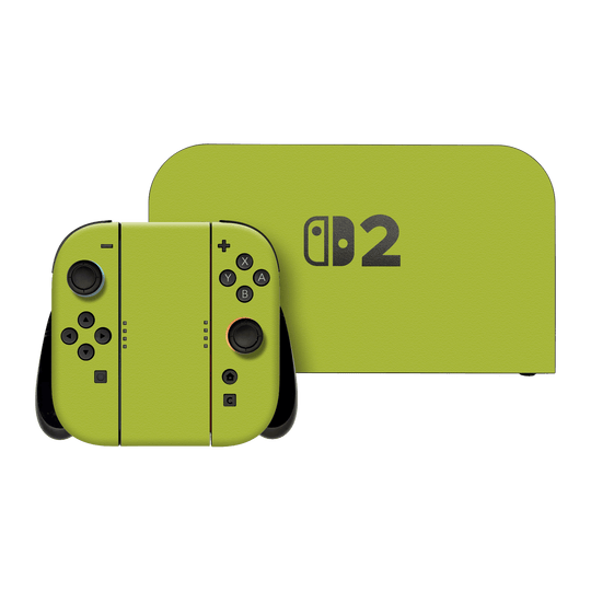 Nintendo Switch 2 Luxuria Lime Green Matt 3D Textured Skin Wrap Sticker Decal Cover Protector by QSKINZ | qskinz.com