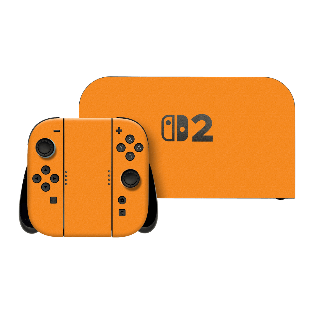 Nintendo Switch 2 Luxuria Sunrise Orange Matt 3D Textured Skin Wrap Sticker Decal Cover Protector by QSKINZ | qskinz.com