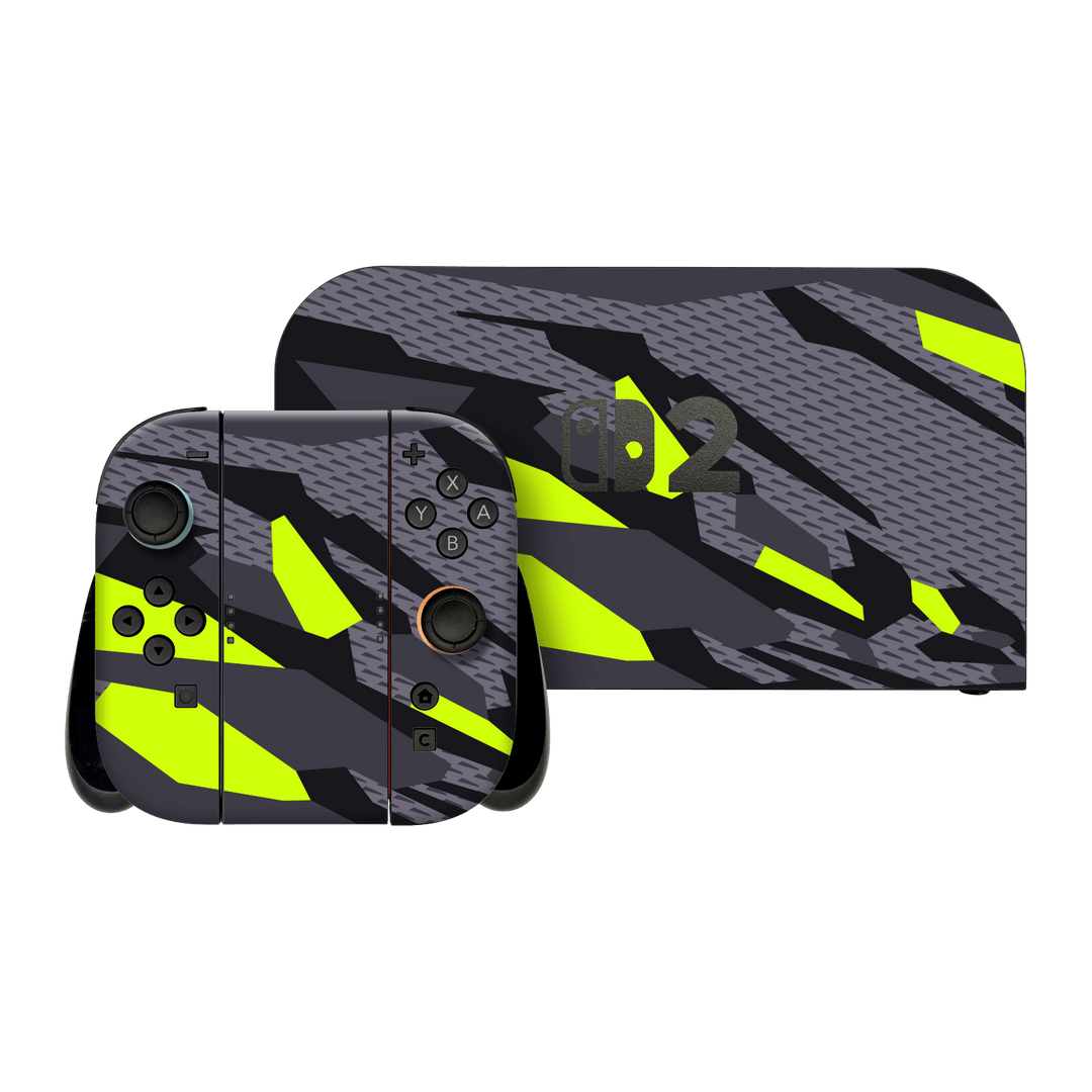 Nintendo Switch 2 Print Printed Custom SIGNATURE Abstract Green Camouflage Skin Wrap Sticker Decal Cover Protector by QSKINZ | qskinz.com