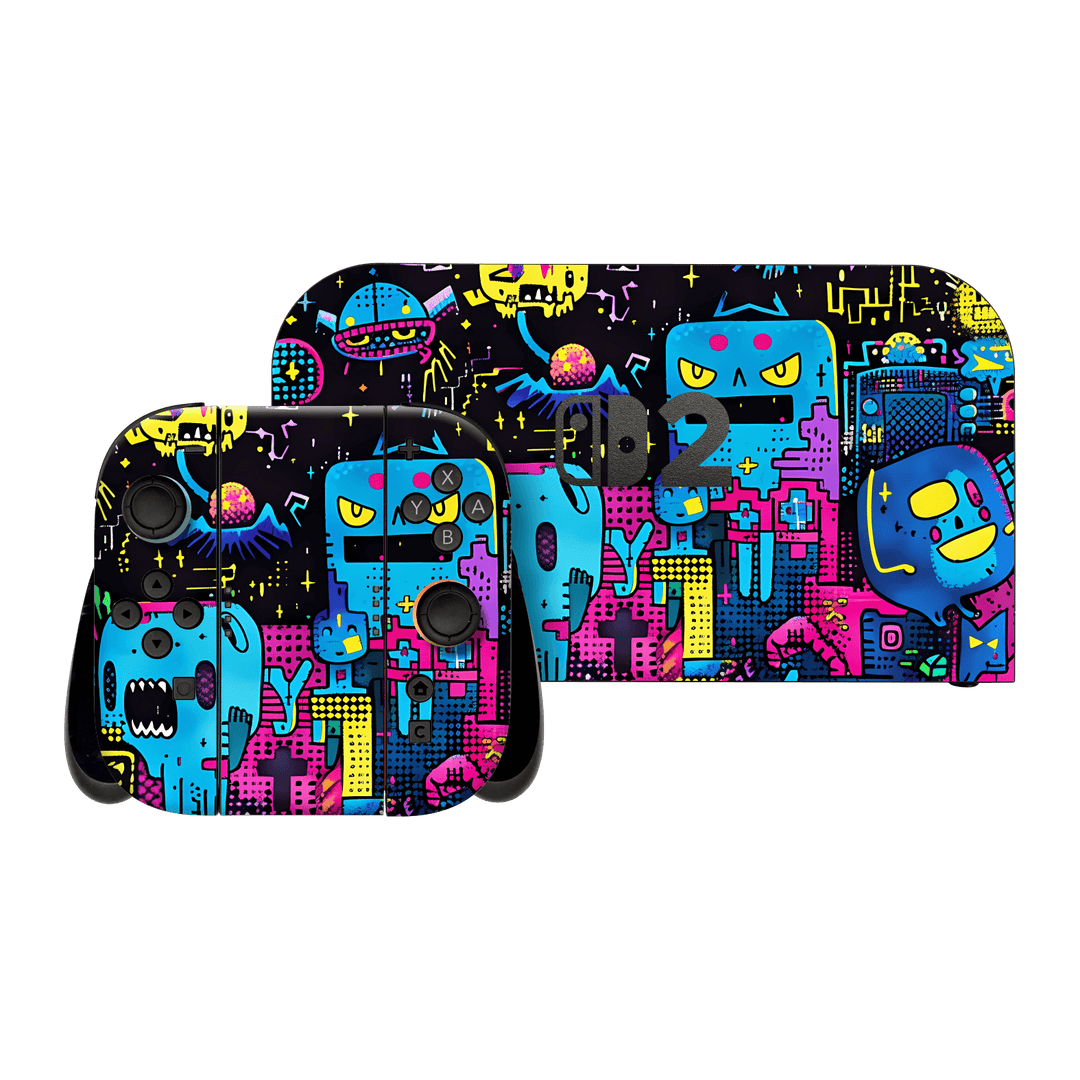 Nintendo Switch 2 Print Printed Custom SIGNATURE Arcade Rave Gaming Gamer Pixel Skin Wrap Sticker Decal Cover Protector by QSKINZ | QSKINZ.COM