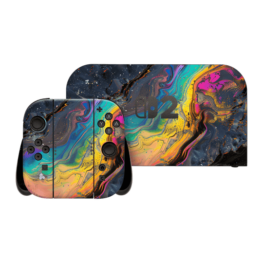 Nintendo Switch 2 Print Printed Custom SIGNATURE Aurora Auroria Stone Marble Rainbow Skin Wrap Sticker Decal Cover Protector by QSKINZ | QSKINZ.COM