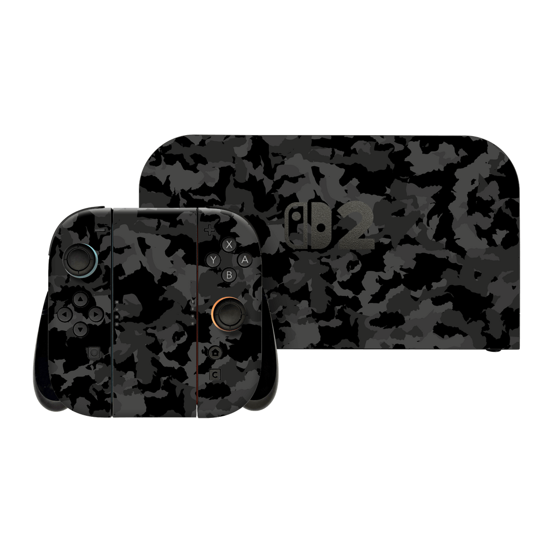 Nintendo Switch 2 Print Printed Custom SIGNATURE Camouflage Camo DARK SLATE Skin Wrap Sticker Decal Cover Protector by QSKINZ | qskinz.com