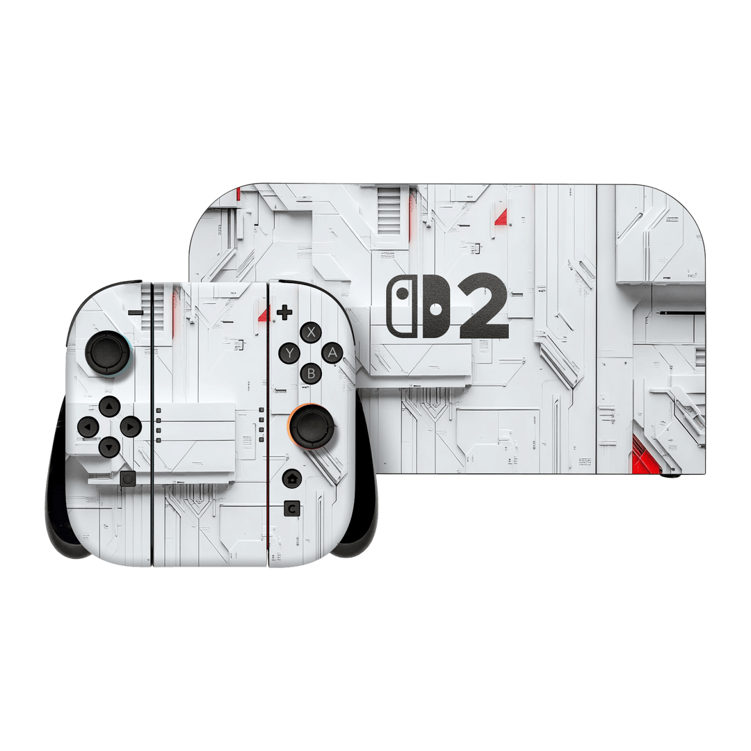 Nintendo Switch 2 Print Printed Custom SIGNATURE Interstellar White Spaceship Skin Wrap Sticker Decal Cover Protector by QSKINZ | QSKINZ.COM