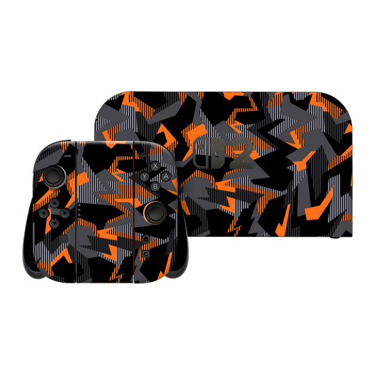 Nintendo Switch 2 Print Printed Custom SIGNATURE Sharp-Edged Orange Camo Camouflage Skin Wrap Sticker Decal Cover Protector by QSKINZ | qskinz.com