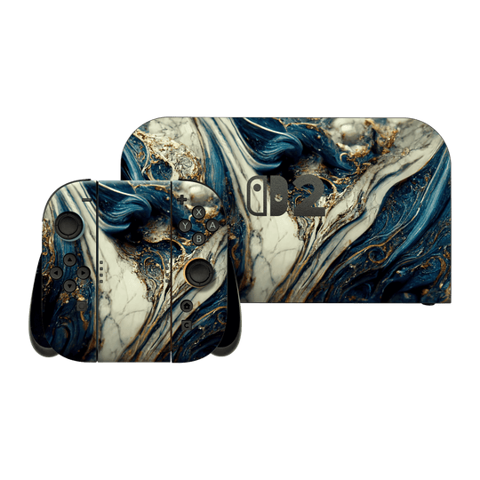 Nintendo Switch 2 Printed Custom SIGNATURE Agate Geode Naia Ocean Blue Stone Skin Wrap Sticker Decal Cover Protector by QSKINZ | qskinz.com