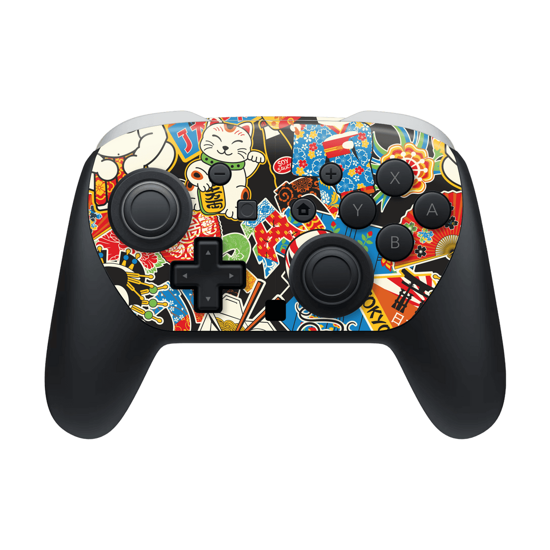 Nintendo Switch 2 Pro Controller Custom Printed SIGNATURE “Manga Tokyo Maneki” Japanese Art Skin Wrap Sticker Decal Cover Protector by QSKINZ | QSKINZ.COM