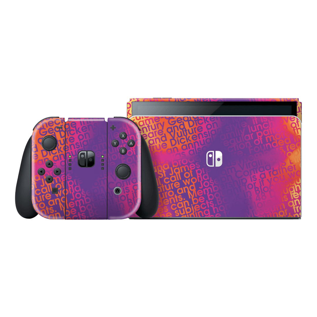 Nintendo Switch OLED Print Printed Custom SIGNATURE Inferno Swirl Gradient Skin Wrap Sticker Decal Cover Protector by QSKINZ | QSKINZ.COM