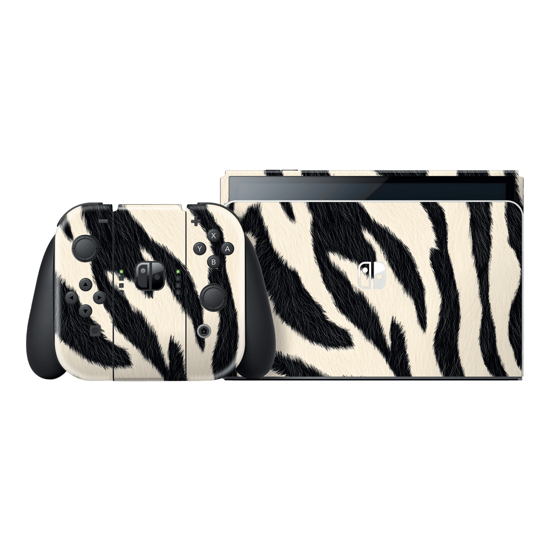 Nintendo Switch OLED Print Printed Custom SIGNATURE Zebré Royale Zebra Print Skin Wrap Sticker Decal Cover Protector by QSKINZ | QSKINZ.COM