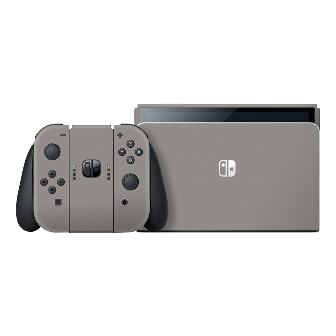 Nintendo Switch OLED Soft-Touch Matte StealthMatte Lunar Light Grey Skin Wrap Sticker Decal Cover Protector by QSKINZ | qskinz.com