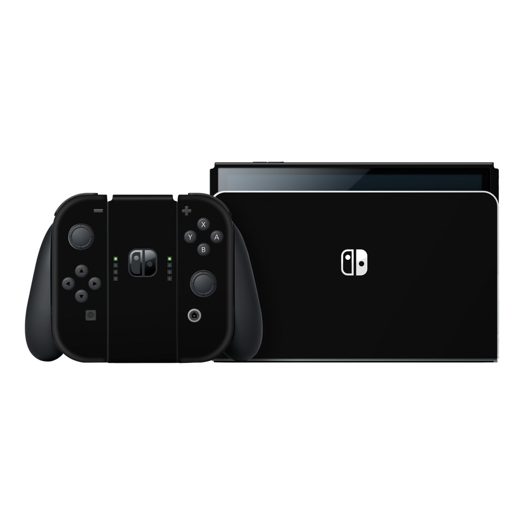 Nintendo Switch OLED Soft-Touch Matte StealthMatte Phantom Black Skin Wrap Sticker Decal Cover Protector by QSKINZ | qskinz.com