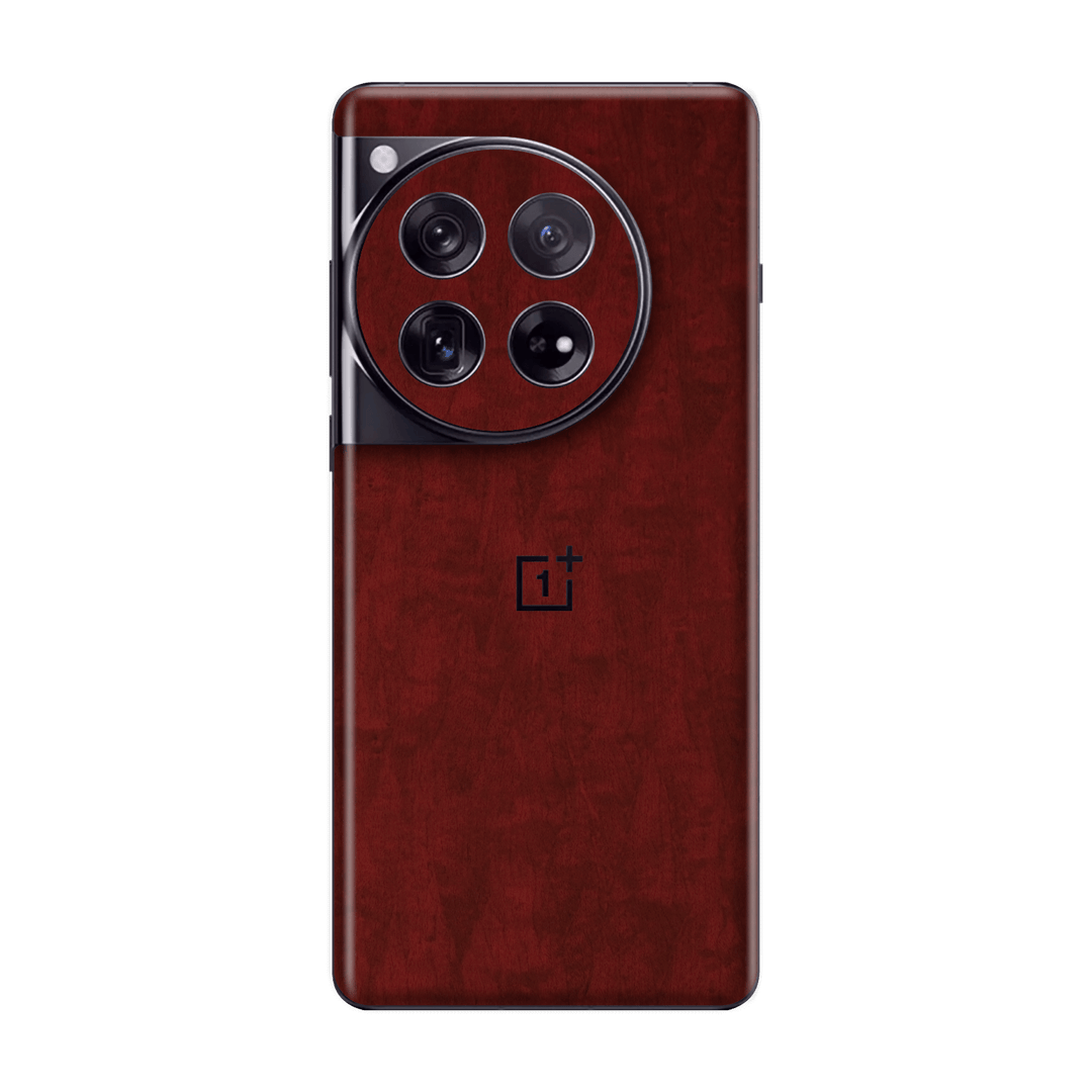 OnePlus 12 Scarlet Red Wood Wooden Satin Skin Wrap Sticker Decal Cover Protector by QSKINZ | qskinz.com