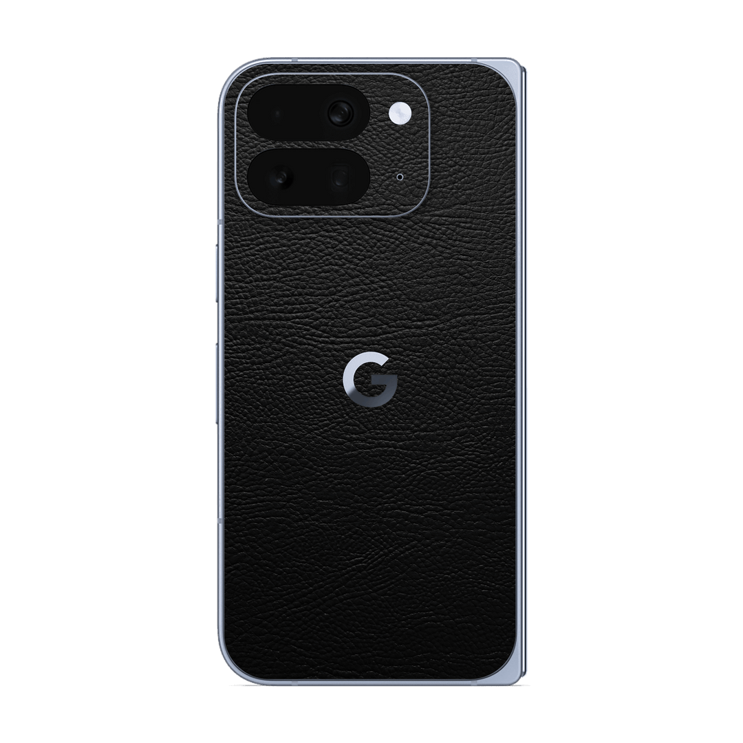 Pixel 10 Pro FOLD Luxuria BLACK LEATHER Riders Skin Wrap Sticker Decal Cover Protector by QSKINZ | qskinz.com
