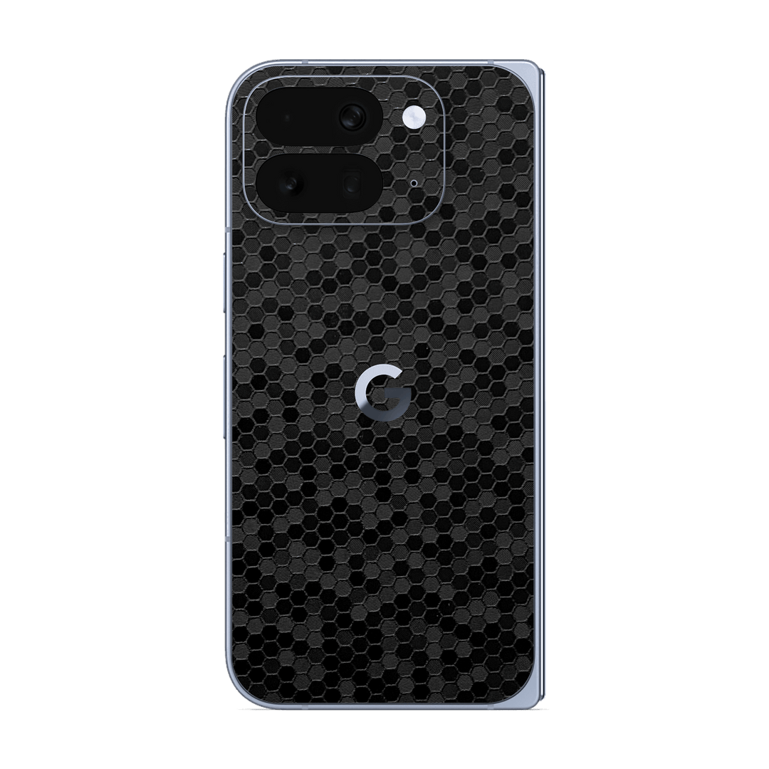 Pixel 10 Pro FOLD Luxuria Black Honeycomb 3D Textured Skin Wrap Sticker Decal Cover Protector by QSKINZ | qskinz.com