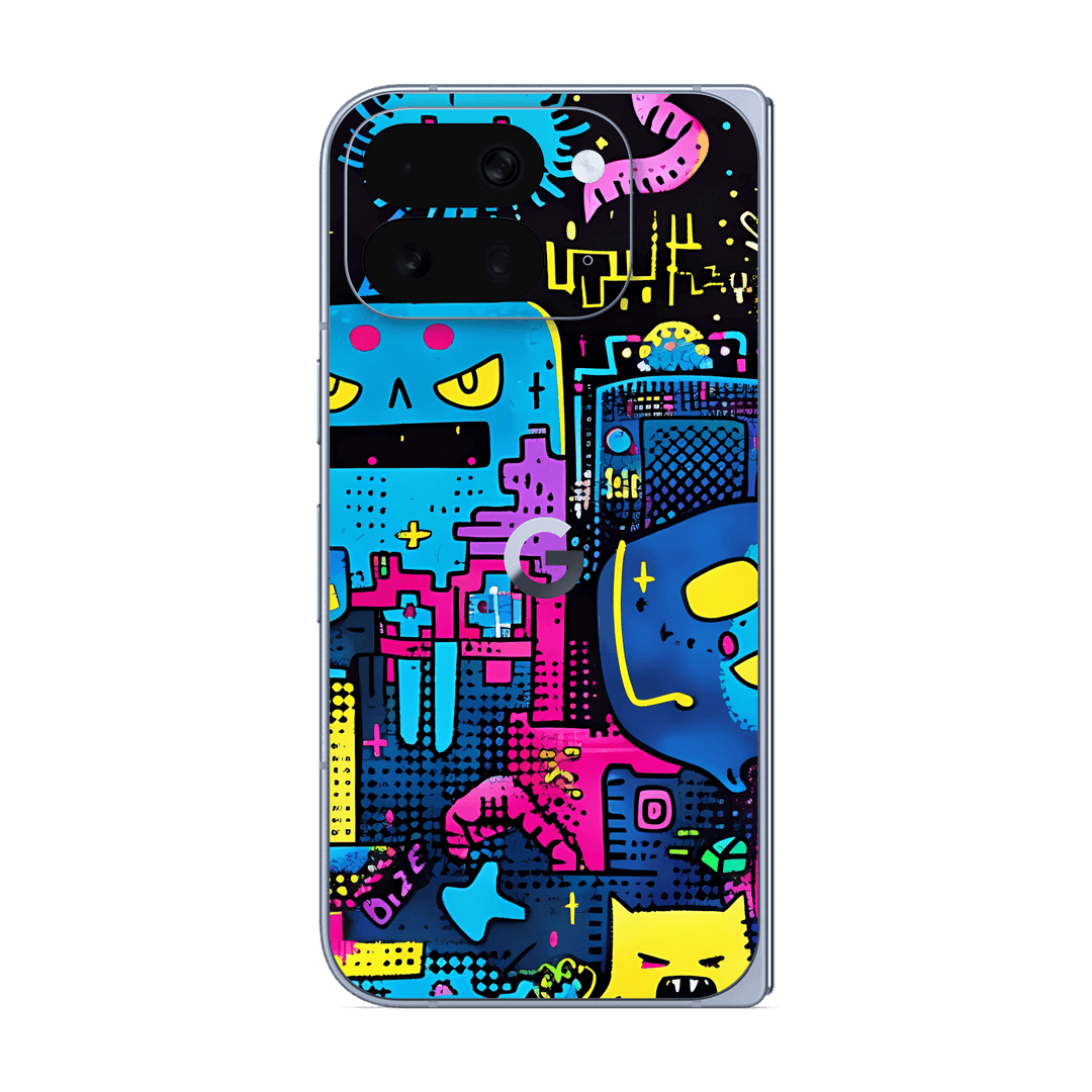 Pixel 10 Pro FOLD Print Printed Custom SIGNATURE Arcade Rave Gaming Gamer Pixel Skin Wrap Sticker Decal Cover Protector by QSKINZ | QSKINZ.COM