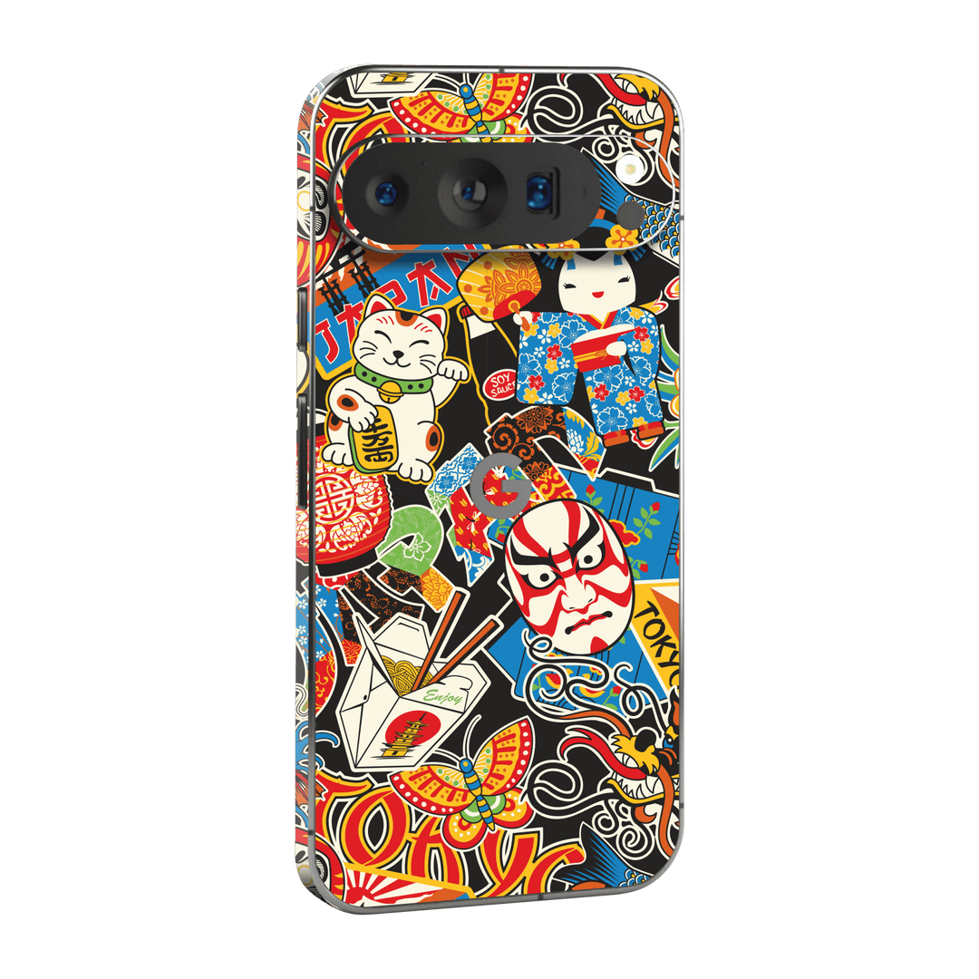 Pixel 9 PRO Custom Printed SIGNATURE “Manga Tokyo Maneki” Japanese Art Skin Wrap Sticker Decal Cover Protector by QSKINZ | QSKINZ.COM