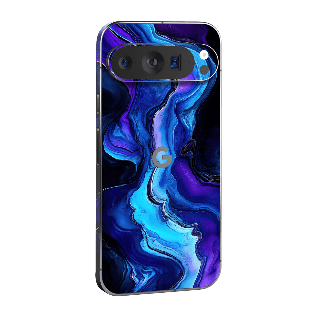 Pixel 9 PRO XL Custom Printed SIGNATURE “Agate Geode Blue Marble” Art Skin Wrap Sticker Decal Cover Protector by QSKINZ | QSKINZ.COM