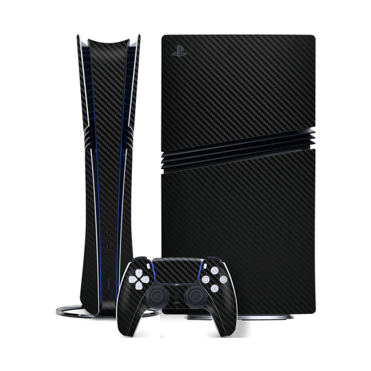 PlayStation 5 PRO (PS5 PRO) Black 3D Textured Carbon Fibre Fiber Skin Wrap Sticker Decal Cover Protector by QSKINZ | qskinz.com