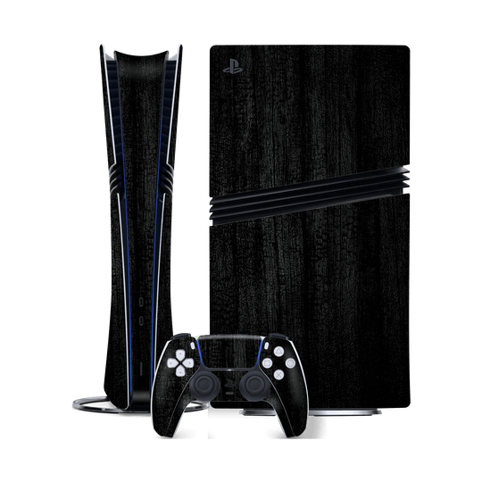 PlayStation 5 PRO (PS5 PRO) Luxuria Black Charcoal Black Dragon Coal Stone 3D Textured Skin Wrap Sticker Decal Cover Protector by QSKINZ | qskinz.com