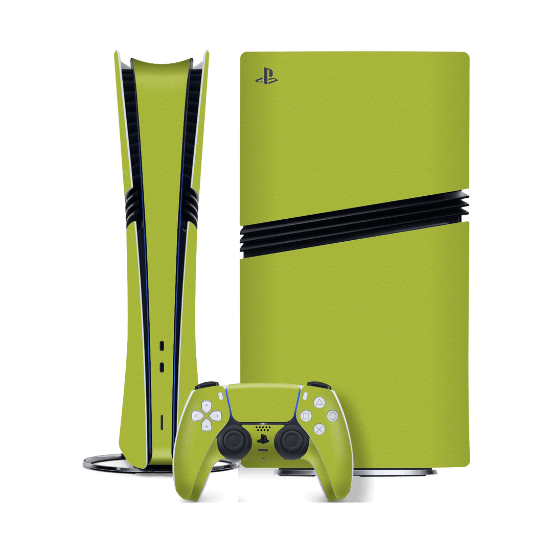 PlayStation 5 PRO (PS5 PRO) Luxuria Lime Green Matt 3D Textured Skin Wrap Sticker Decal Cover Protector by QSKINZ | qskinz.com