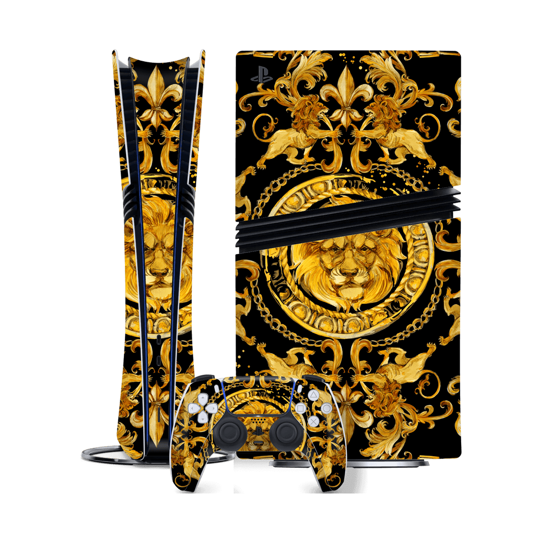 PlayStation 5 PRO (PS5 PRO) Print Printed Custom SIGNATURE Baroque Gold Ornaments Skin Wrap Sticker Decal Cover Protector by QSKINZ | qskinz.com