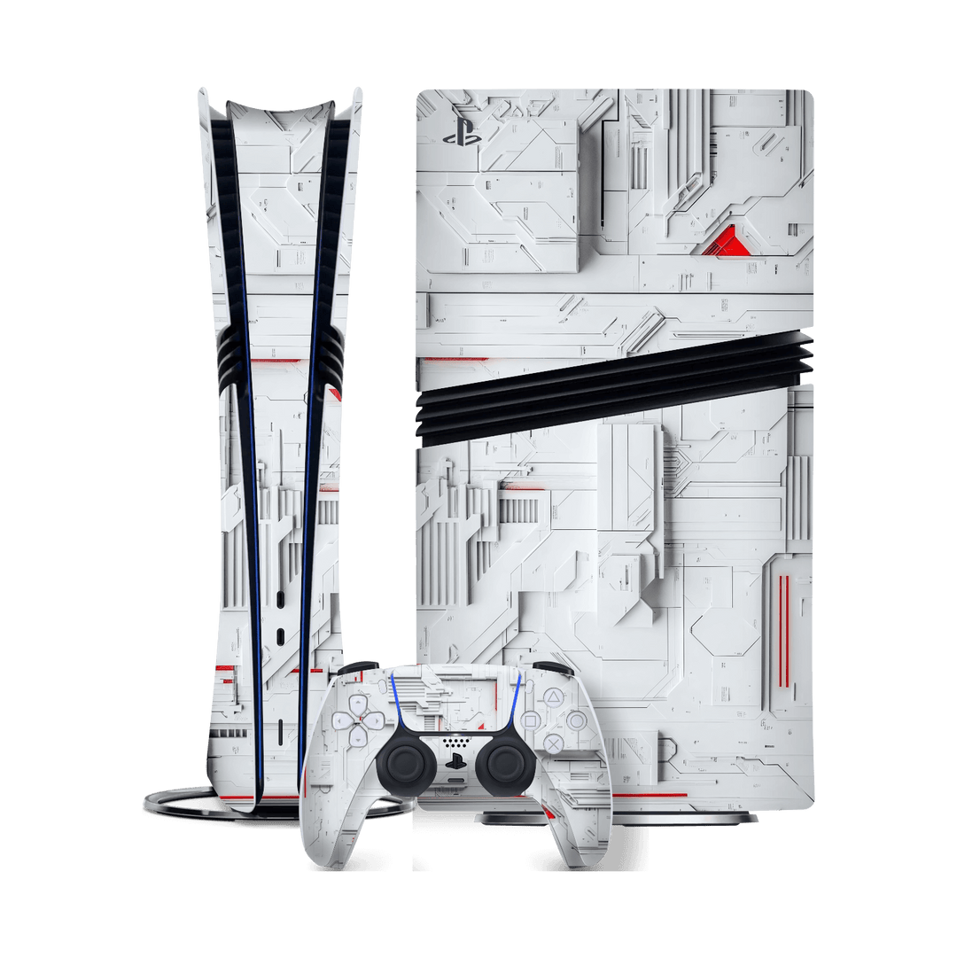 PlayStation 5 PRO (PS5 PRO) Print Printed Custom SIGNATURE Interstellar White Spaceship Skin Wrap Sticker Decal Cover Protector by QSKINZ | QSKINZ.COM