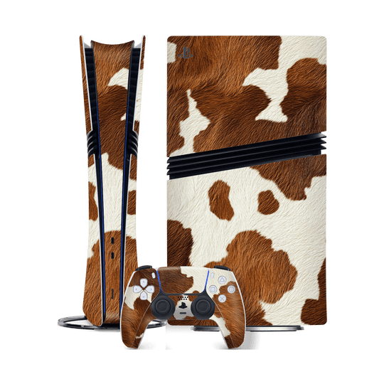 PlayStation 5 PRO (PS5 PRO) Print Printed Custom SIGNATURE MOO Cow Print Cowhide Skin Wrap Sticker Decal Cover Protector by QSKINZ | QSKINZ.COM