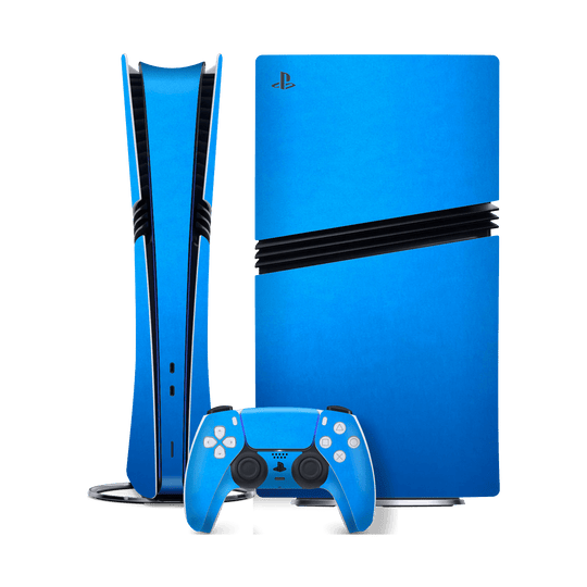 PlayStation 5 PRO (PS5 PRO) Satin Blue Metallic Matt Matte Skin Wrap Sticker Decal Cover Protector by QSKINZ | qskinz.com
