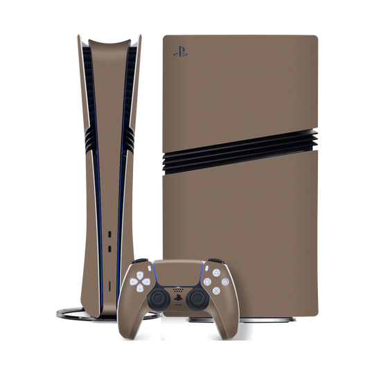 PlayStation 5 PRO (PS5 PRO) Soft-Touch Matte StealthMatte Mocha Taupe Neutral Skin Wrap Sticker Decal Cover Protector QSKINZ | qskinz.com
