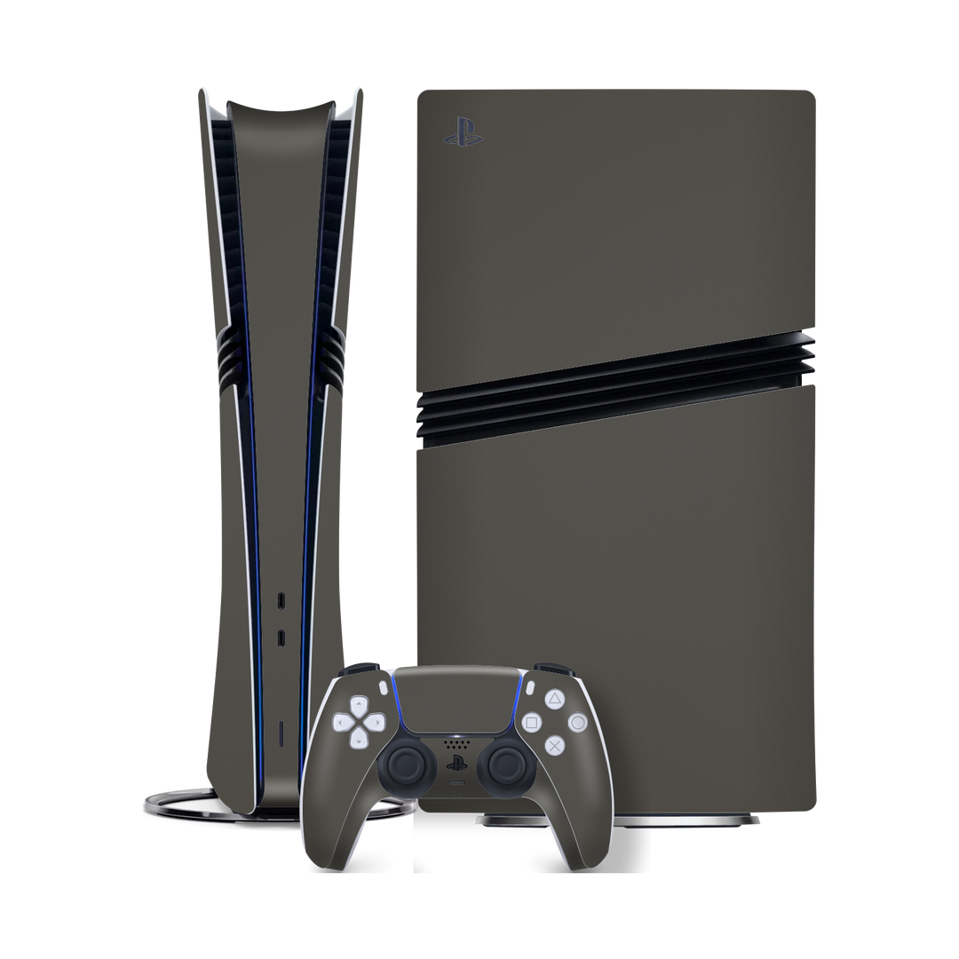 PlayStation 5 PRO (PS5 PRO) Soft-Touch Matte StealthMatte Mystiq Dark Grey Skin Wrap Sticker Decal Cover Protector from QSKINZ | qskinz.com