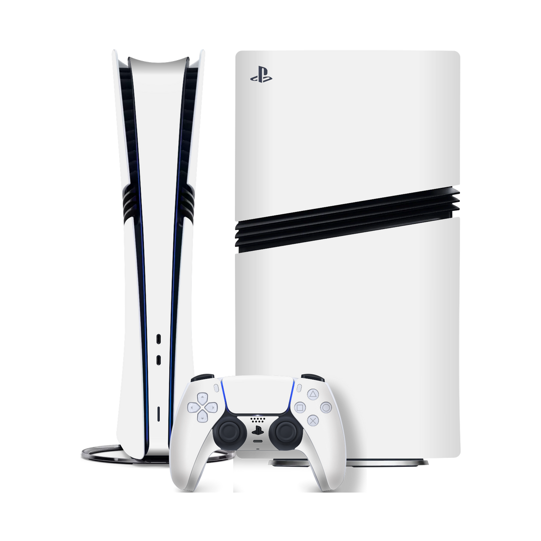 PlayStation 5 PRO (PS5 PRO) Soft-Touch Matte StealthMatte Polar White Skin Wrap Sticker Decal Cover Protector from QSKINZ | qskinz.com