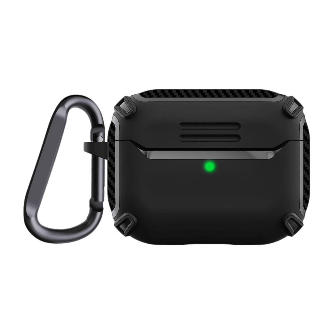 Qskinz AirPods Pro 2 case in black providing stylish and protective cover.