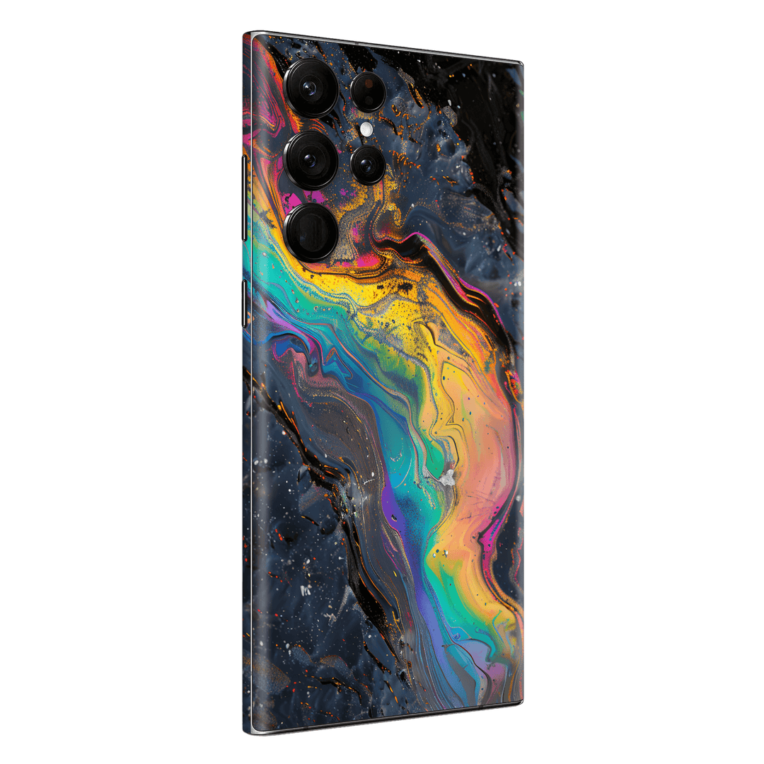 Samsung Galaxy S22 ULTRA Print Printed Custom SIGNATURE Aurora Auroria Stone Marble Rainbow Skin Wrap Sticker Decal Cover Protector by QSKINZ | QSKINZ.COM