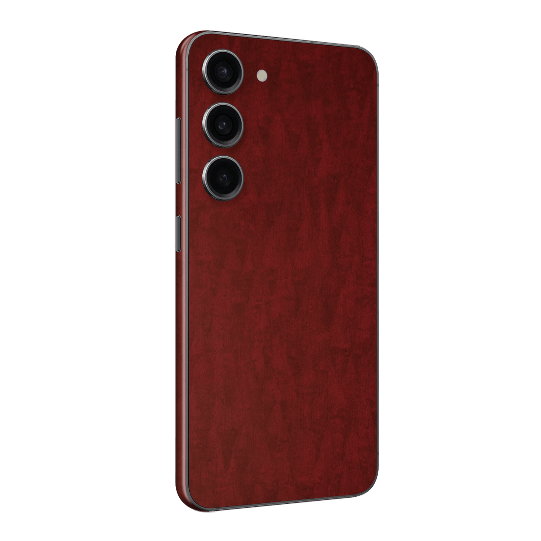 Samsung Galaxy S23 Scarlet Red Wood Wooden Satin Skin Wrap Sticker Decal Cover Protector by QSKINZ | qskinz.com