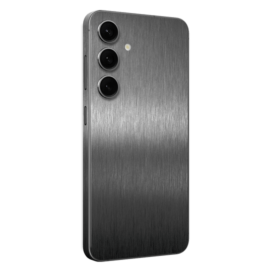 Samsung Galaxy S24(FE) Brushed Metal Titanium Metallic Skin Wrap Sticker Decal Cover Protector by QSKINZ | qskinz.com