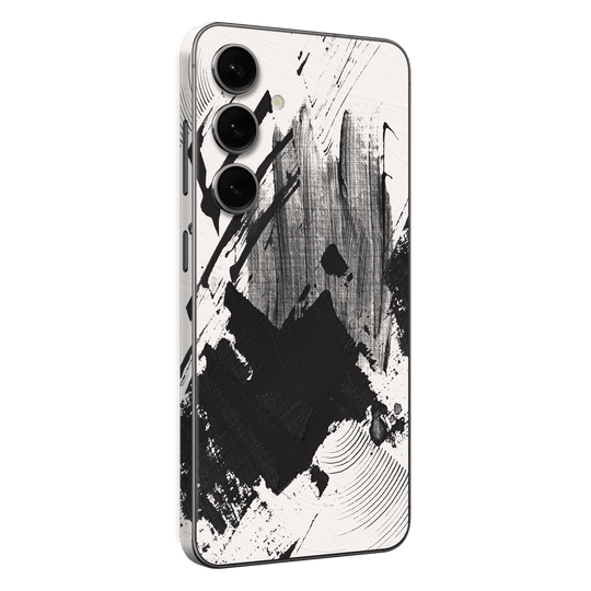 Samsung Galaxy S24(FE) Print Printed Custom SIGNATURE Black and White Madness Skin Wrap Sticker Decal Cover Protector by QSKINZ | qskinz.com