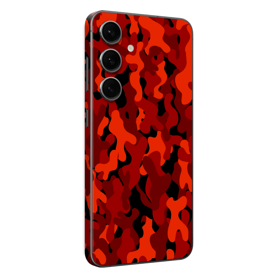 Samsung Galaxy S24(FE) Print Printed Custom SIGNATURE Fire Red Camo Camouflage Skin Wrap Sticker Decal Cover Protector by QSKINZ | QSKINZ.COM