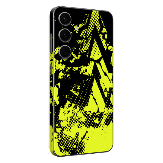 Samsung Galaxy S24(FE) Print Printed Custom SIGNATURE Grunge Yellow Green Trace Skin Wrap Sticker Decal Cover Protector by QSKINZ | QSKINZ.COM